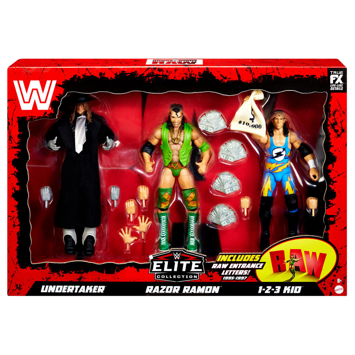 Wwe Figures Razor Ramon Raw 30th Anniversary Box Set Ft. Undertaker, Razor Ramon & 1-2-3 Kid ...