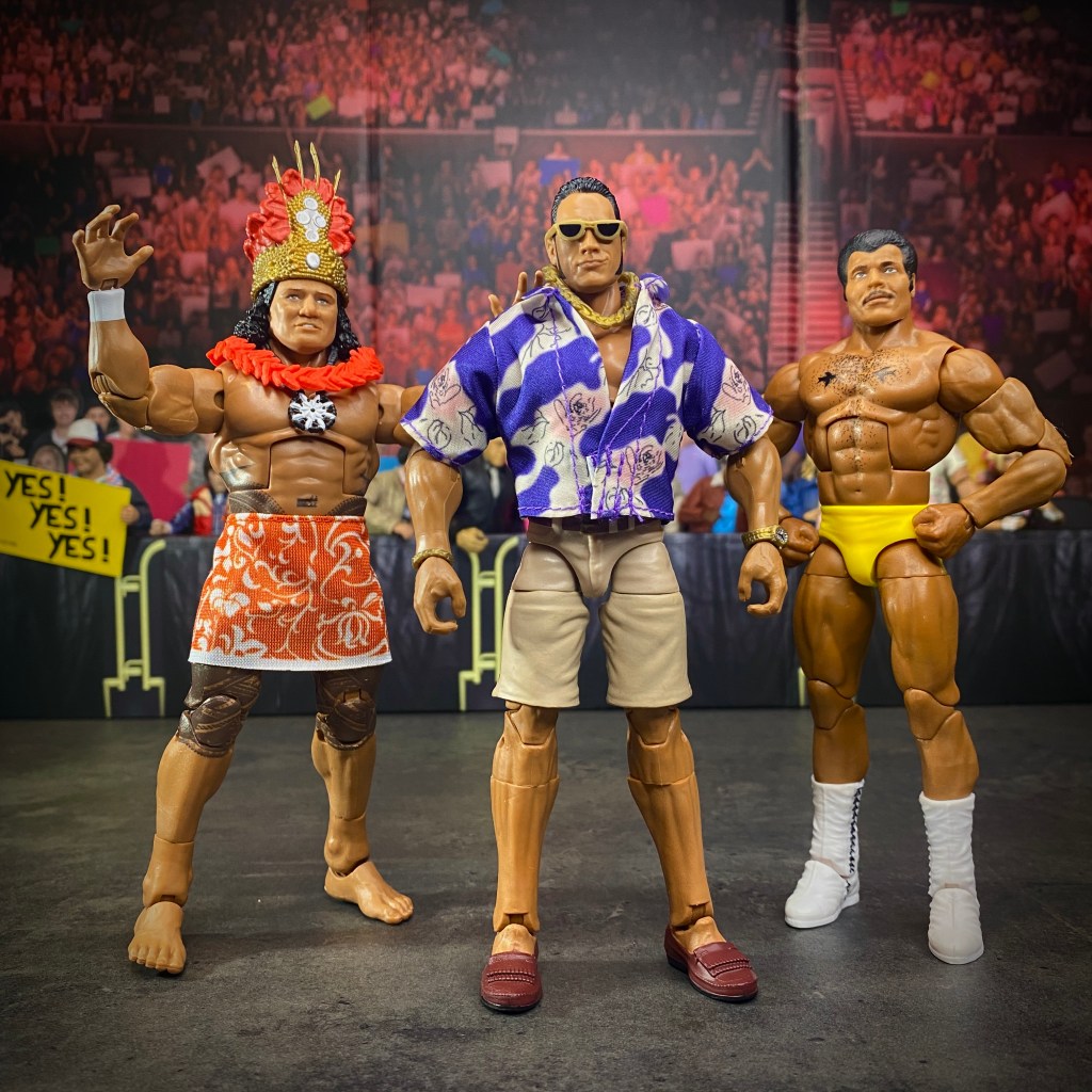 Mattel WWE Legacy Elite Collection – Generation Maivia 3 Figure Pack: The Rock E Famiglia – Oggetto Da Collezione